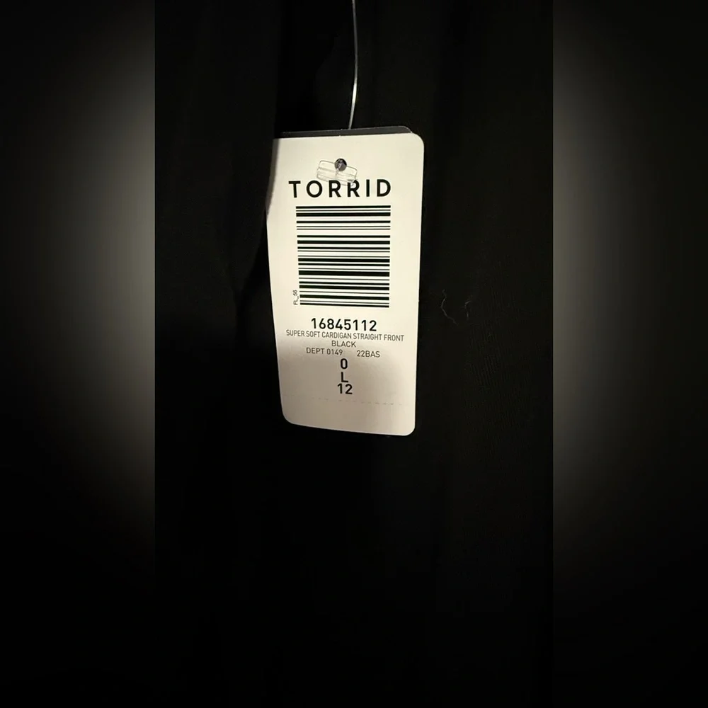 NWT Torrid Super Soft Cardigan Straight Front, Size 0 (L/12), Black - Picture 9 of 10